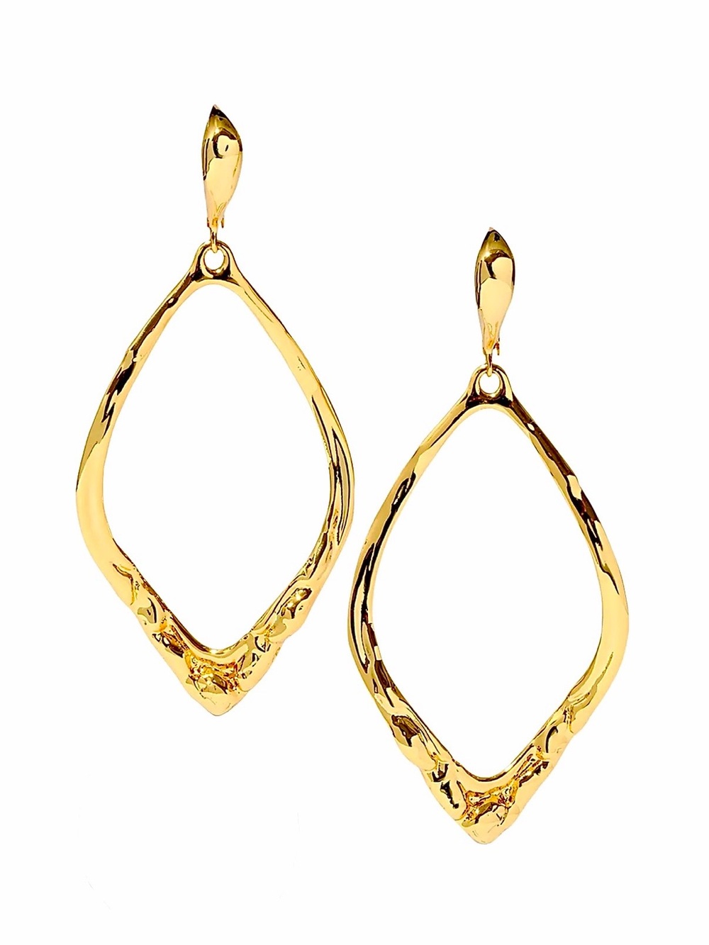 Alexis Bittar Brut Gold-Plated Open Oval Earrings